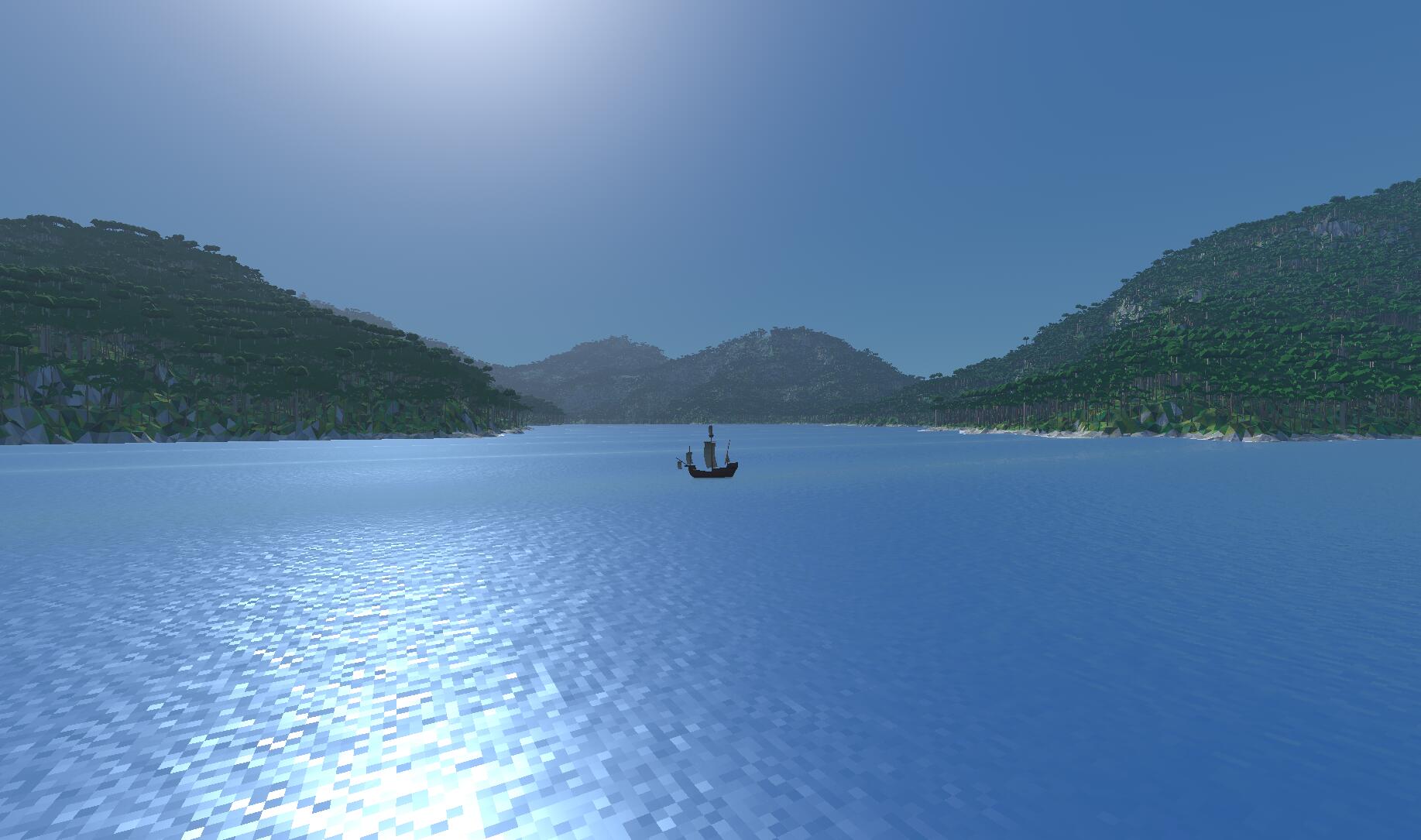 Steep islands covered densely with rainforest trees